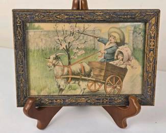 017 vintageframedchildrensgoatcartprin