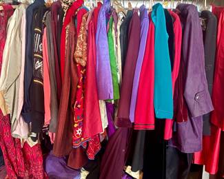 Packed with vintage clothing
