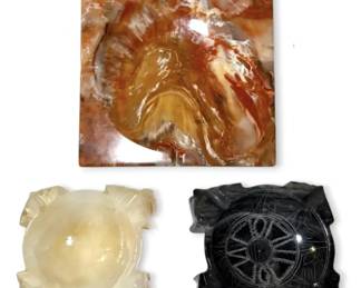 Marble Ashtray Etched Onyx Ashtrays