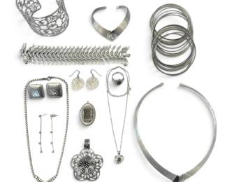 SilverToned Bangles, Pendants, More