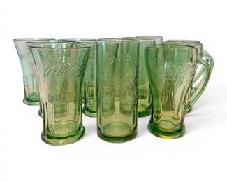 Libbey Green CocaCola Glasses