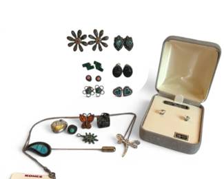 Sterling Silver Turquoise Earrings, Pendants, Necklace