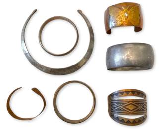 Brass Cuffs, Bracelets, Necklace