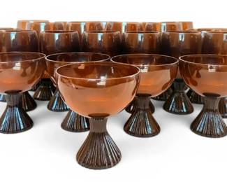 Lenox Nutmeg Brown Wine Glasses Goblets