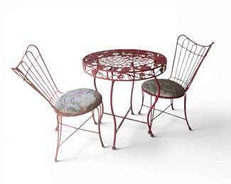 Metal Rose Outdoor Table Chairs