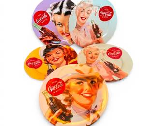 Six Collectible CocaCola Plates