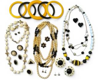 Black White Statement Costume Jewelry