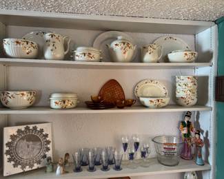 Hall China "Autumn Leaf" Pattern and Stemware