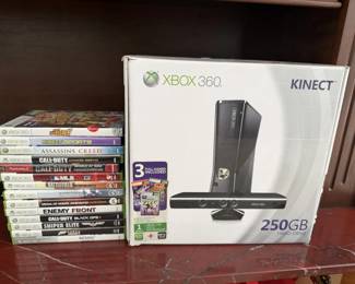 Xbox 360 & Kinect plus Games (no controllers)