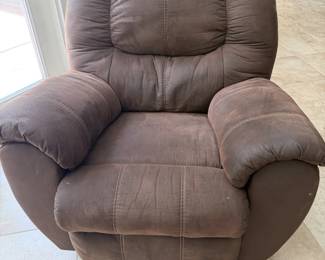 Plush Brown Microfiber/Suede Recliner Chair