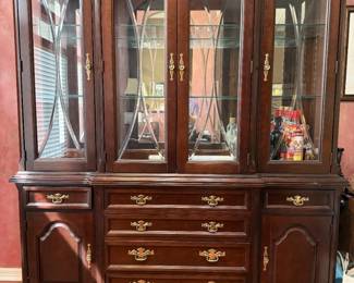 High-end solid wood formal dining room suite by Bassett