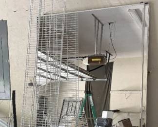 Mirrored Doors and Wire shelves