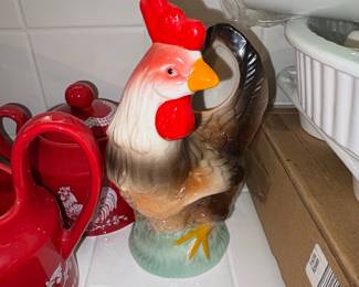 Vintage Ceramic Rooster Pitcher - Made in Italy