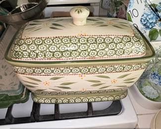 Temptations Old World Green Rectangular Covered Casserole Dish