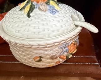 Fitz and Floyd Kitchen Harvest Soup Tureen with Ladle