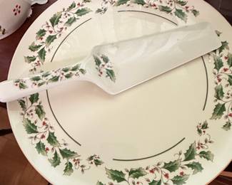 Vintage Christmas Holly Fine China Cake Plate and Server - Porcelain Ware