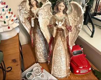 Set of Decorative Resin Angel Figurines with Sentiments