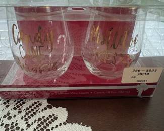 Mikasa Mr. Naughty Mrs. Nice Stemless Wine Glasses Set of