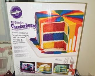 Wilton AllOccasion Checkerboard Square Cake Pan Set