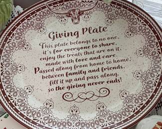 Western Style Giving Plate with Longhorn Motif