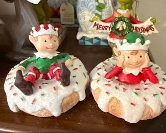 Valerie Parr Hill Elves in Donut Tubes Set of Figurines