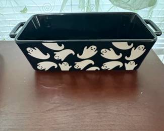 Strawberry Street Halloween Ghost Pattern Ceramic Loaf Pan