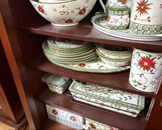 Temptations Old World Poinsettia Collection Stoneware