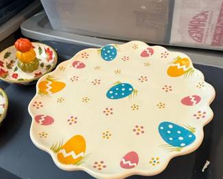 Ceramic Easter Bunny Egg Plate second image