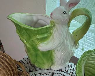 Bunny and Cabbage Pitcher