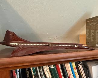 Hand-Carved Wooden Concorde Desk Model