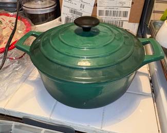 Green Enameled Cast Iron Dutch Oven