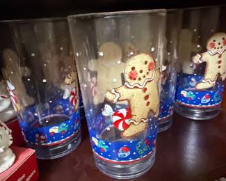 Vintage Gingerbread Man Christmas Tumblers Set of 4