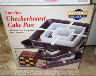 Kitchen Collection Nonstick Checkerboard Cake Pan Set