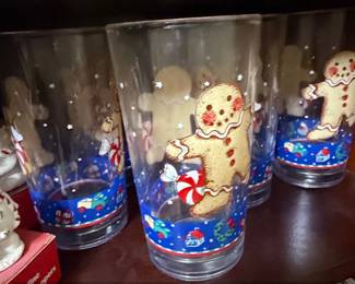 Vintage Gingerbread Man Christmas Tumblers Set of