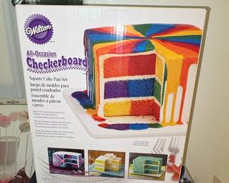 Wilton All-Occasion Checkerboard Square Cake Pan Set