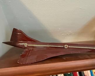 HandCarved Wooden Concorde Desk Model second image