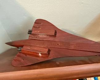 HandCarved Wooden Concorde Desk Model fourth image
