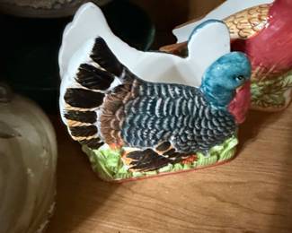 Vintage Ceramic Turkey Napkin Holder - Thanksgiving Decor