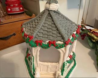 St. Nicholas Square Porcelain Christmas Village Gazebo Decoration