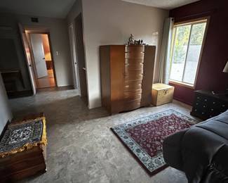 vintage armoire and cedar chest