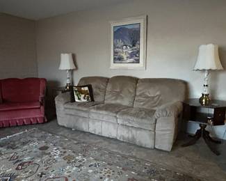 couch, rug, smart table
