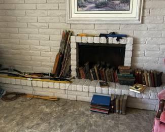 Vintage books from the 1800s including original Dickerson & archery gear
