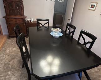 dining room table, sculptured hutch