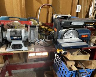 Delta bench grinder & Ryobi belt & disc sander