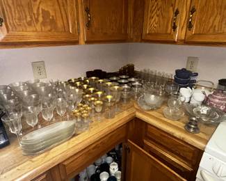 vintage Tiffin Franciscan minton gold encrusted wine glasses and goblets
