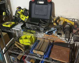 Variety of power tools from DeWalt and Ryobi