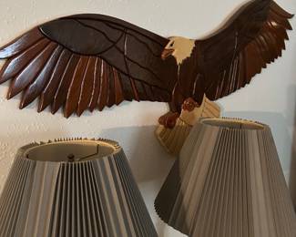 Wood eagle wall decor