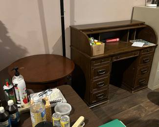 Roll top desk, accent table