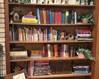 Many books, quite a few of a religious nature 