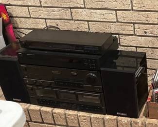 Stereo system with speakers, CD player and tape decks